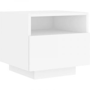 VidaXL Table de chevet avec lumières LED blanc 40x39x37 cm