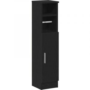 VidaXL Meuble de salle de bain avec porte-rouleau noir 20,5x22x90 cm