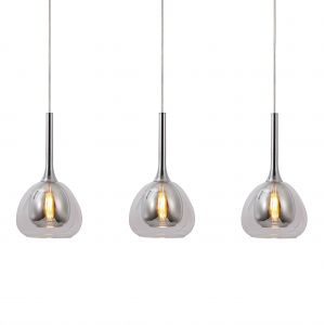 Image de Brilliant AG Suspensions HADAN 3x40W E14 Chrome-verre fumé