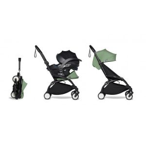 Image de Babyzen Poussette YOYO2 cadre noir 6+ siège auto Vert