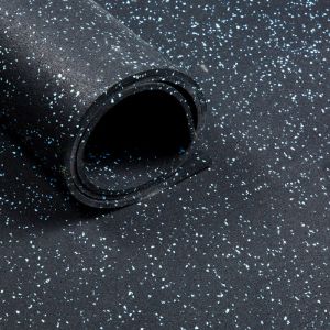 Sol pour salle de sport - rouleau de 12,5 m2 - épaisseur de 6 mm - Noir / Bleu - Bleu