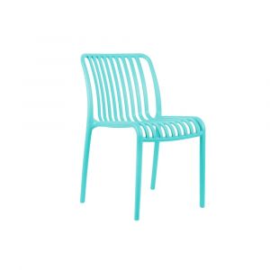 Present time Chaise de salle á manger polypropylène turquoise 58x42x79cm
