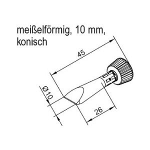 Image de PANNE DE FER À SOUDER LONGUE DURÉE CONIQUE ERSADUR 10MM DE ERSA TYPE 0102CDLF100C/SB