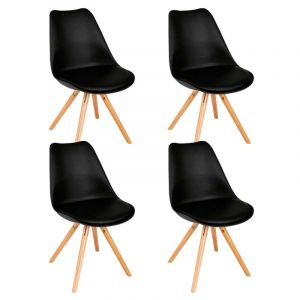 Image de Lot de 4 Chaises Design "Raku" 81cm Noir Prix