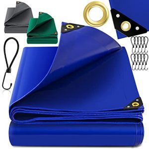 KESSER Bâche de Couverture Premium avec Oeillets - 300x600 cm, 650 g/m² PVC Imperméable & Indéchirable + 10 Crochets - Bâche de Haute Qualité pour Camion, Piscine, Meubles de Jardin en Bois - Bleu