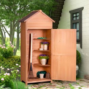 Cabane de jardin armoire de rangement en bois 3 &eacute;tag&egrave;res Scoter