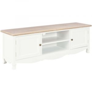 Meuble télé buffet tv télévision design pratique blanc 120 cm bois 2502113