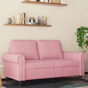 VidaXL Canapé à 2 places Rose 120 cm Velours