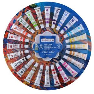 Artist & Co Acrylic Painting Paletteb - 25 Couleurs - à base d'eau - Multicolore