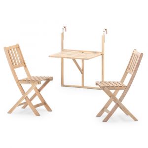 Ensemble de balcon table suspendue + 2 chaises de balcon pliantes