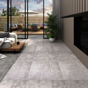 VidaXL Planches de plancher PVC 5,02 m² 2 mm Autoadhésif Gris terre