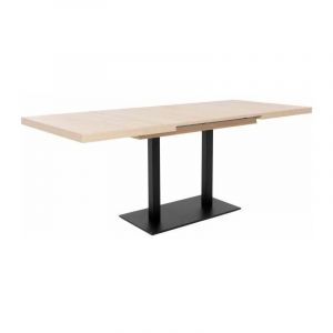 ORLANDO Table a manger a rallonge Style industriel Decor c ne ma et noir L 120 200 x P 80 x H 75 cm
