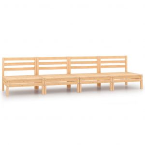 VidaXL Canapés centraux de jardin 4 pcs Bois de pin massif