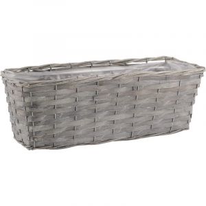 Aubry Gaspard Jardinière en osier gris clair 40 cm. Gris. Marque : . Réf. : JJA1853 - Gris