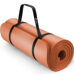 TRESKO Tapis d'exercice fitness yoga pilates gym, en Mousse NBR (190 x 100 x 1,5cm) Orange