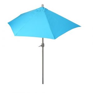 Mendler Parasol Parla en alu micycle, Parasol de Balcon UV 50+ ~ 270cm Turquoise avec Pied