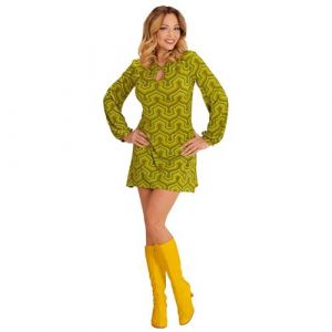 WIDMANN MILANO PARTY FASHION W Costume pour Adulte-Robe rétro des années 70, Femme, 8863, Vert, L