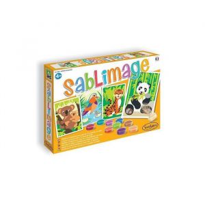 Sentosphère Tableaux a sabler animaux en danger (panda tigre koala canard) - sablimage - kit creatif sable colore