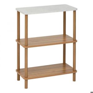 Etag&egrave;re 3 niveaux come bois et effet marbre - 5five