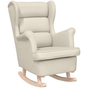 VidaXL Chaise &agrave; bascule blanc 74x90x102 cm lin