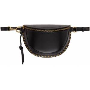 Image de ISABEL MARANT Sac banane Skano cuir clous Noir