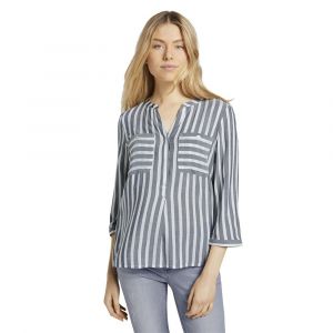 Tom Tailor Chemisier 1016190 36 Offwhite Navy Vertical Stripe
