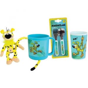 Jemini Set vaisselle verre, mug, 2 couverts et peluche enfant Marsupilami