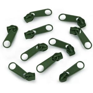 Cyclingcolors 10x Curseur N°5 Non Verrouillable Pour Fermeture Éclair À Glissière Spirale Zipper Tirette Métal Idéal Jupe Vêtement, Vert Pin