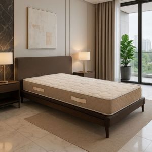 Lot de 2 Matelas Latex Naturel + 2 Al&egrave;ses 90x200 x 23 cm Ferme - Tissu 100% Coton - Sp&eacute;cial Sommier Electrique - D&eacute;houssable Housse Lavable - 7 Zones de Confort - Noyau Poli Lattex HR Derni&egrave;re G&eacute;n&eacute;ration - Tr&egrave;s Respirant