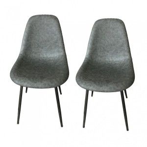 Image de Lot de 2 Chaises Design "Amber" 85cm Gris Prix