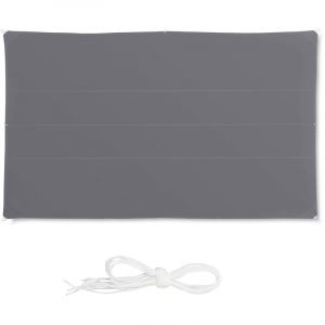 Relaxdays Voile d'ombrage rectangle 4x6 m diffuseur ombre protection soleil balcon jardin UV terrasse imperméable, gris