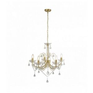 Image de Chandelier sans abats jours Lafayette Acier Or 5 ampoules 50cm