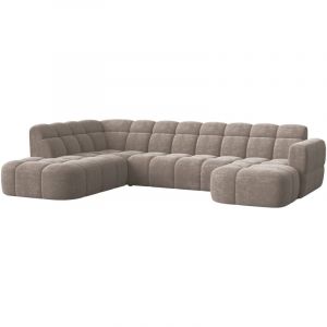 BELIZ XL - Canapé panoramique tissu taupe - Angle droit