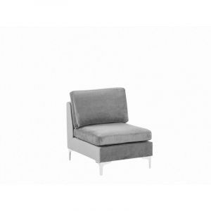 Image de Beliani Module fauteuil en velours gris EVJA