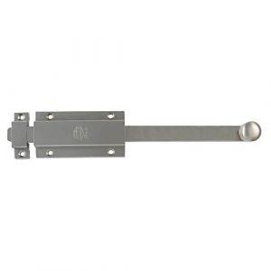 Amig - Loquet de Portes | Verrou à Plaque en Laiton | Design Moderne et Durable | Installation Facile | Pour Portes et Placards | Chromé Mat, 200 mm, Laiton