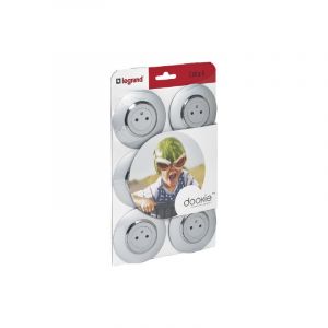 Legrand Lot de 6 prises 2P+T Affleurante avec terre Dooxie - Aluminium Complet