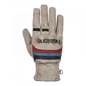 Helstons Gants cuir Mora beige/bleu/rouge- T12