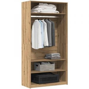 VidaXL Garde-robe chêne artisanal 100x50x200 cm bois d'ingénierie
