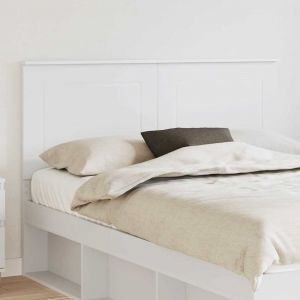 VidaXL T&ecirc;te de lit avec t&ecirc;te de lit Blanc 140 cm Bois d'ing&eacute;nierie