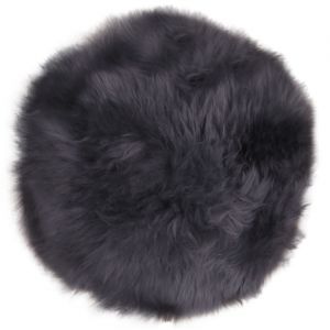 Coussin de siège en peau lainée gris - 35x35x5 cm