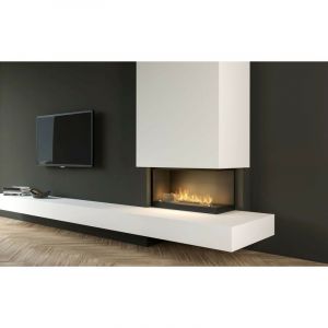 Azura home design Cheminée Bio-éthanol INSIDE L P 800 VERS 2 CÔTÉ GAUCHE ET DROIT - Couleur: Acier - Côté: Droit