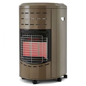 Favex Chauffage d'appoint gaz Calgary Taupe - Intérieur - Brûleur céramique Infrarouge - 3 Puissances de Chauffe - Jusqu'à 40 m², Acier