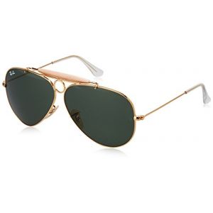 Ray-Ban Rb3138 Shooter Gold Frame/Grey Lens Metal Sunglasses, 58mm