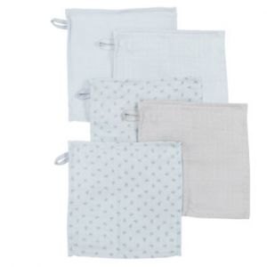 Image de Roba 5 gants de toilette pour bébé -kit bain bébé - bleu clair