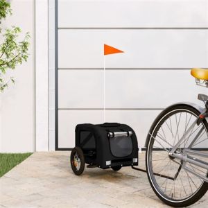 VidaXL Remorque de v&eacute;lo pour animaux de compagnie noir