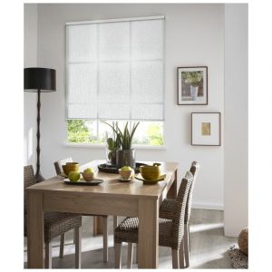 Mad&eacute;costore Store Enrouleur Tamisant Must Blanc Manhattan &agrave; motifs g&eacute;om&eacute;triques - Blanc - L94 x H190cm L94 x H190cm (issu L90cm)