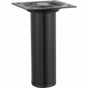 Hettich Pied de meuble cylindrique fixe acier &eacute;poxy noir, 10 cm