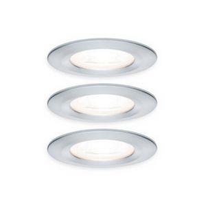 Paulmann Kit 3 spots LED Nova GU10 fixes à encastrer alu 6,5W