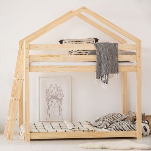 Petits-meubles - Lit cabane superposé 70x140 sommier inclus Gaëlle Bois