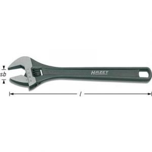 Hazet Clé à fourche, réglable - Profil à 6 pans extérieurs - Longueur totale: 382 mm - 279-15